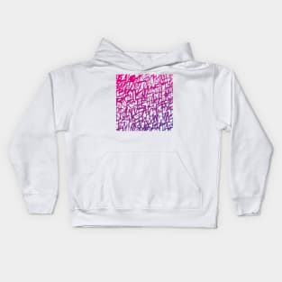 Handwritten Purple Gradient Lettering Pattern for Clothing, Accessories, and Home Decor Kids Hoodie